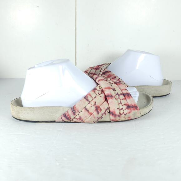 ISABEL MARANT Women's EU39 US8-8,5 Holden Velvet Pink Tie Dye Slide Sandals - Picture 8 of 16